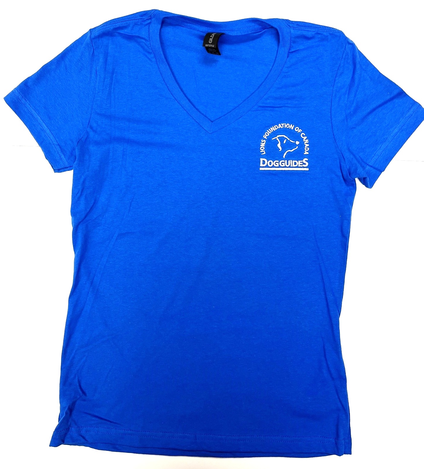 Ladies Royal Blue Softstyle V-neck t-shirt
